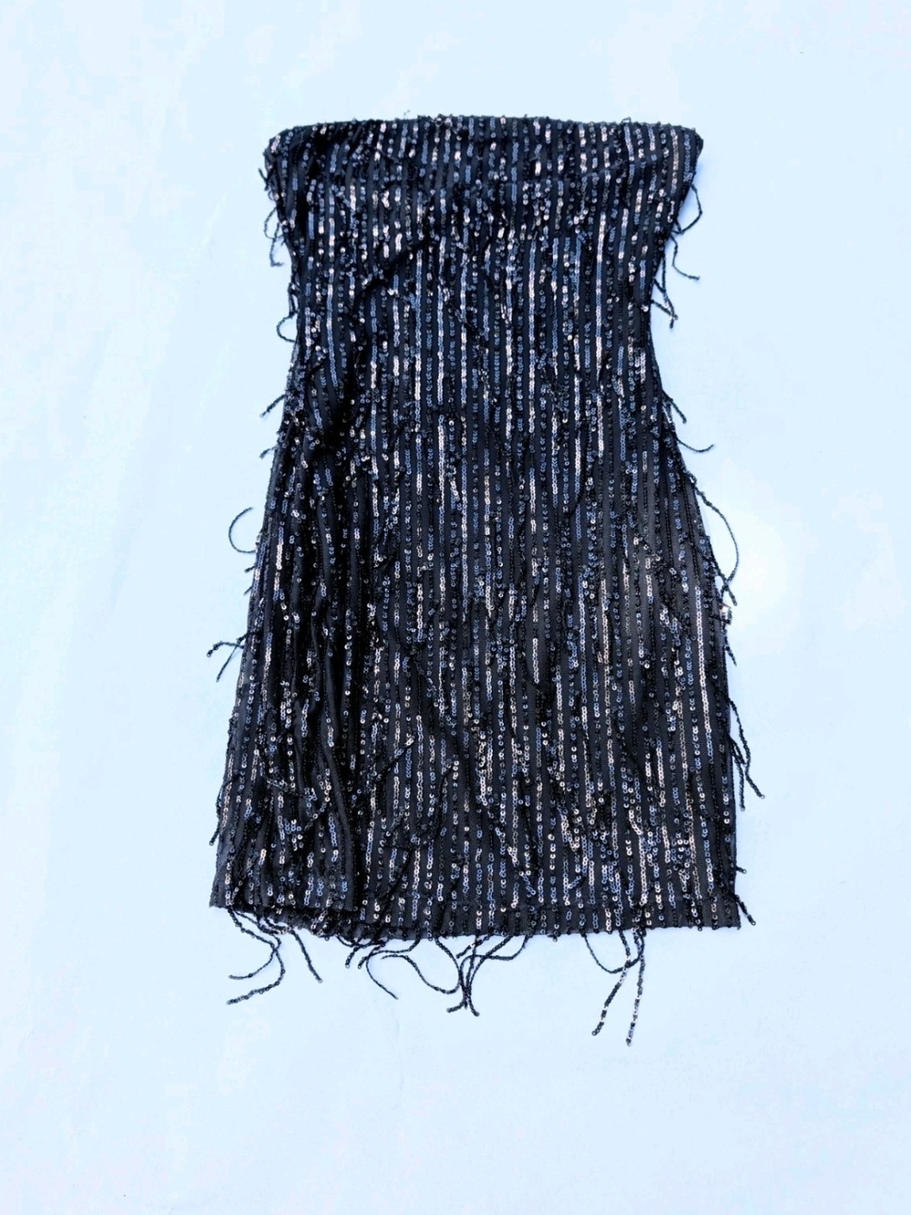 WILD FABLE NWT Black Strapless Mini Cocktail Sequin XXS Pewter Grey Gray Dress